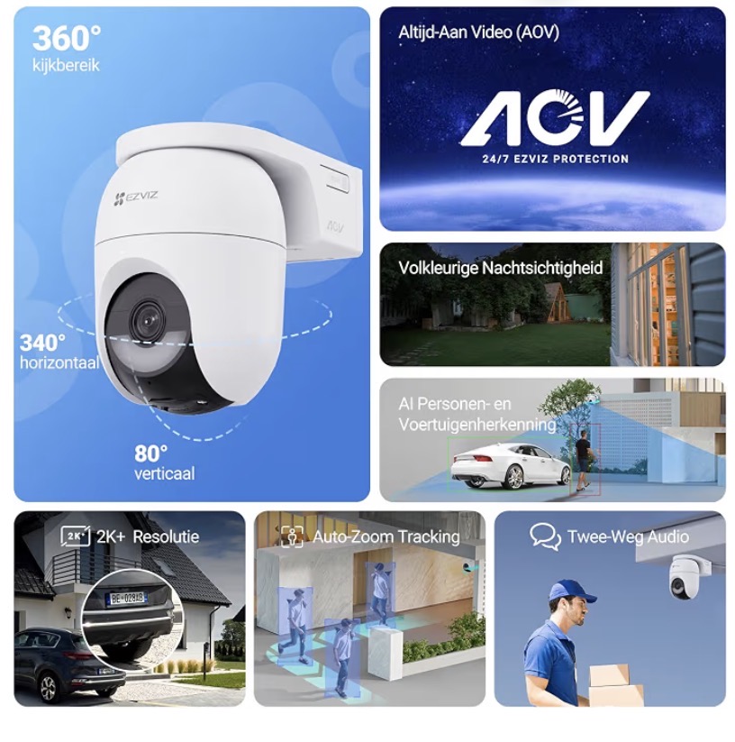 Additional image of EZVIZ 2 Pack 2K+ Battery Security Camera Outdoor Wireless With Solar Panel